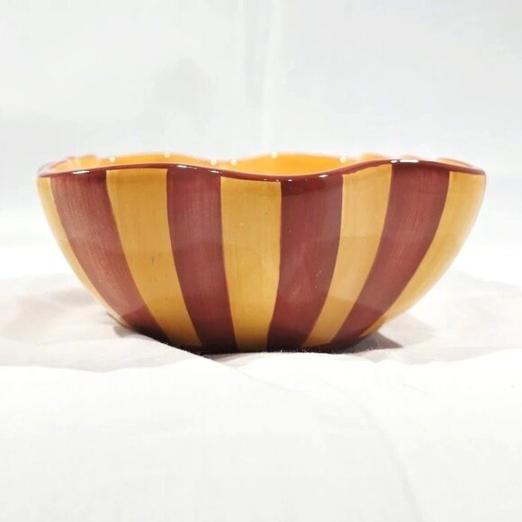 Gail Pittman SIENA 11.5" Scalloped Stripe Serving Dish Southern Living Oval Bowl - Picture 2 of 7